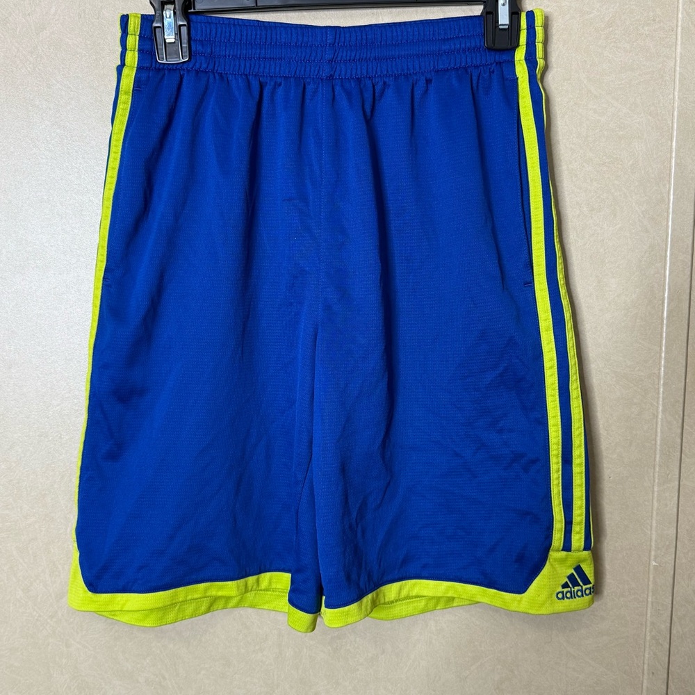 Adidas Blue and Yellow Athletic Shorts Boys Size 14/16